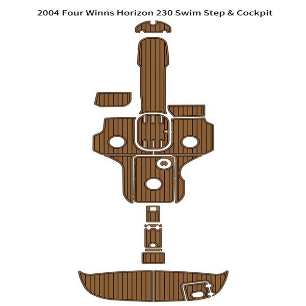 

2004 four winns horizon 230 swim step cockpit boat eva foam teak floor pad mat
