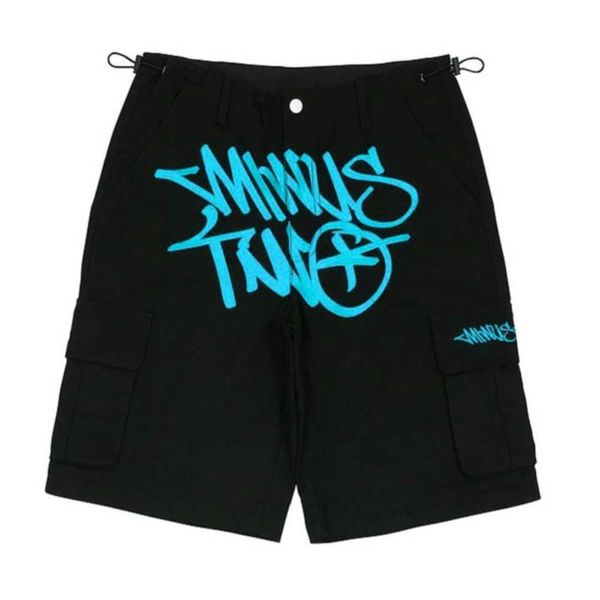 

men's cargo shorts minus two y2k summer streetwear casual wide leg short pants hip hop track clothes women's sweatwear atqf, White;black