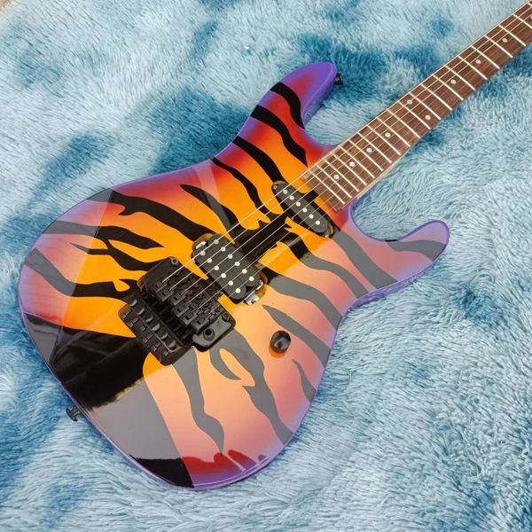 

factory customization 6-string electric guitar, polished luster, black hardware
