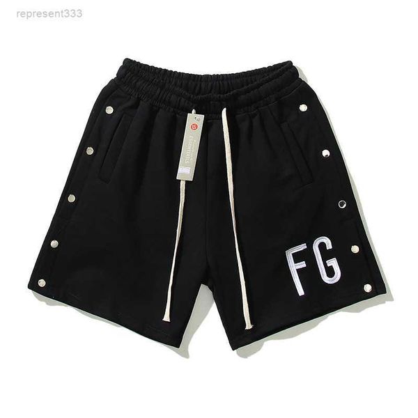 

essentail shorts summer high street luxury fg letter embroidery loose sport casual breast fog men's and capri shorts fashion fylr, White;black