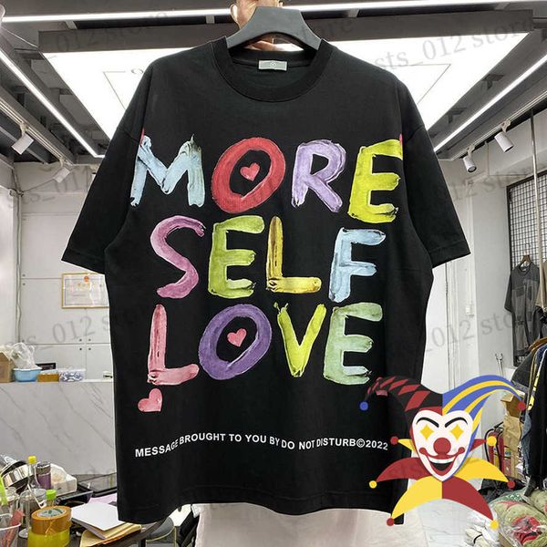 

men's t-shirts 2022ss colorful large letter small heart print loose round neck t shirt men women t-shirts tee t230512, White;black