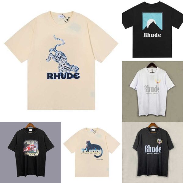 

summer mens t-shirts womens rhude designers for men letter polos embroidery tshirts clothing short sleeved tshirt large tees 4xwp tmxc mi82, White;black