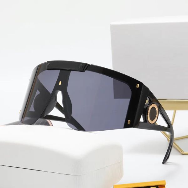 

black sunglasses man fashion sunglasses designer women one piece lens goggles trend color large size driving eyewear spectacle frame integra, White;black