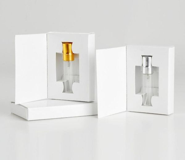 

100 pieceslot 3ml customizable paper boxes and glass perfume bottle with atomizer packaging2213248
