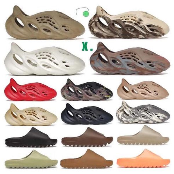 

eur48 fashion slippers men women foam runner designer sandal lady slides wedge rainbows summer slippers for ladies ochre bone resin clog des, Black