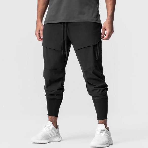 

men's pants fashion gym men's sweatpants casual workouts multi pocket casual fitness workout jogging training pants 230512, Black