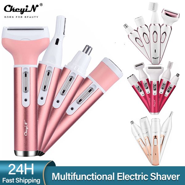 

epilator multifunctional electric shaver for women rechargeable lady nose eyebrow trimmer face body leg bikini hair remover shaving razor 23