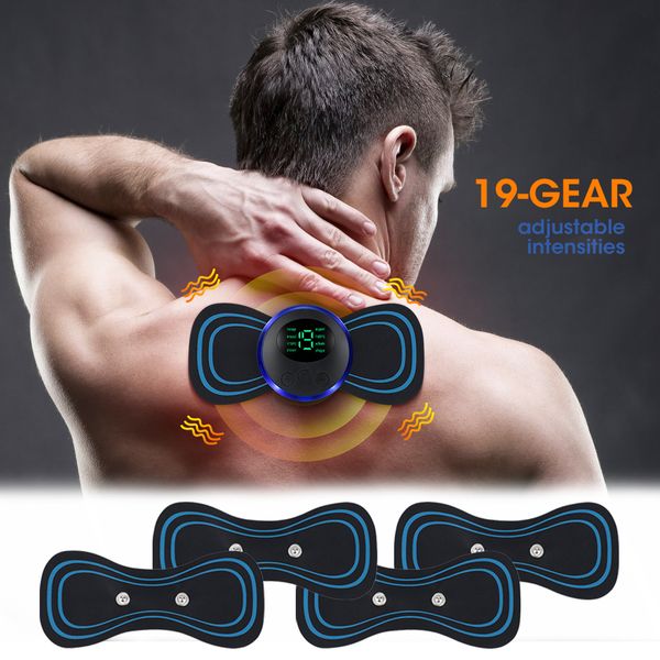 

portable slim equipment electric ems neck massager 8 mode cervical massage patch shoulder leg arm abdominal pulse muscle stimulator pain rel