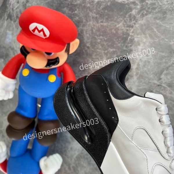 

2023new womens fashion casual shoes classic dirty shoes mid double height bottom trainers leather glitter golden quality, Black