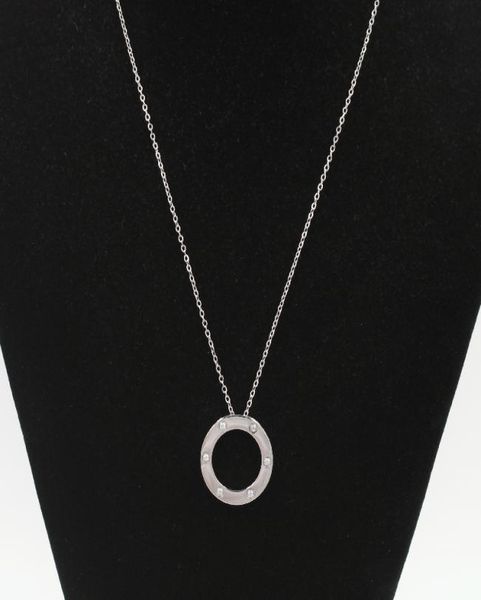 

love pendant necklaces stainless steel gold pendant party wedding necklace classical never fade fashion jewelry with dust bag1509722, Silver