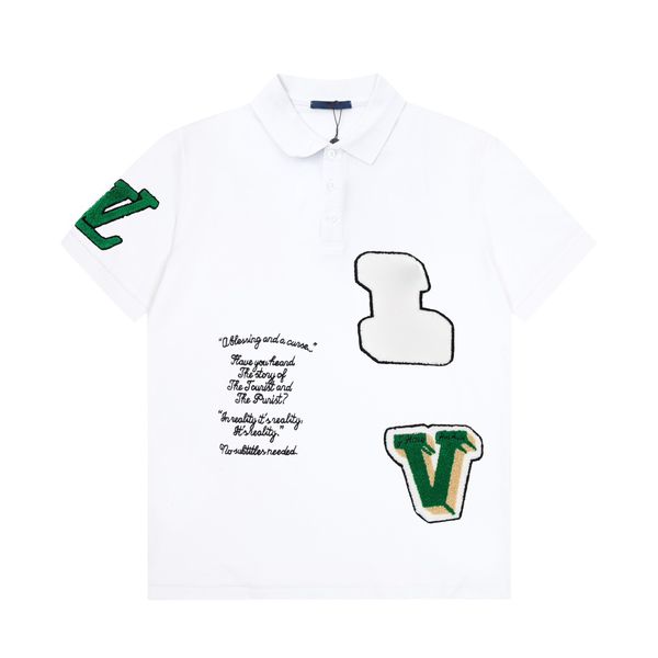 

2023ss designer polo shirts men luxury polos casual mens t shirt snake bee letter print embroidery fashion high street man tee #075, White;black