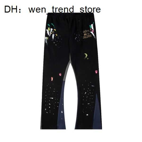 

mens jeans pants galleryes sweatpants dept speckled letter print men's women's couple loose versatile casual straight 17 ck5c, Black