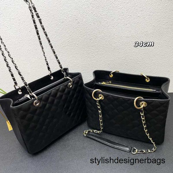 

shoulder bags aged calfskin chain bags designer large shopping bag handbags woman fashion leather shoulder crossbody handbag 34cm