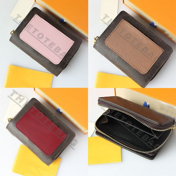 

lou wallet classics floral letter purse luxury designer women short zip foldover 23 new wallet bag m82377 m81461 m82378, Red;black