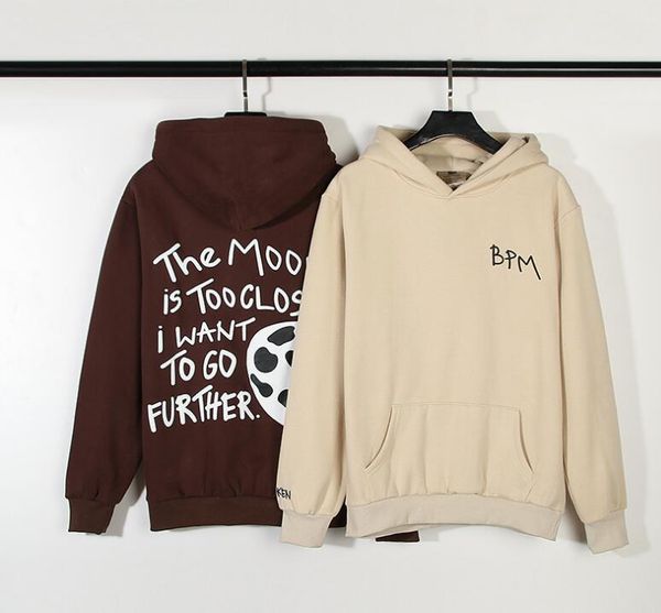 

bpm moon hoodies for men women sweatshirts pullover designer hoodie long sleeve foam letter coat, Black