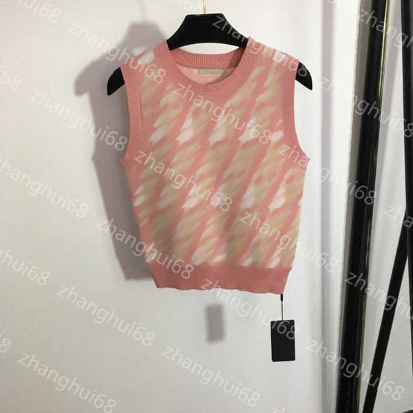 

23ss camis womens designer clothing vest tank camisole vests womens tanks color matching double f letter slim knit vest womens clothes a1, White