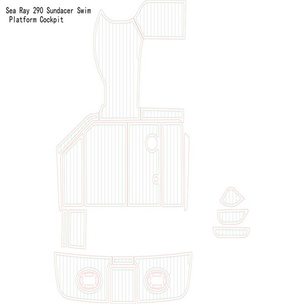 

sea ray 290 sundacer swim platform cockpit pad boat eva foam teak deck floor mat