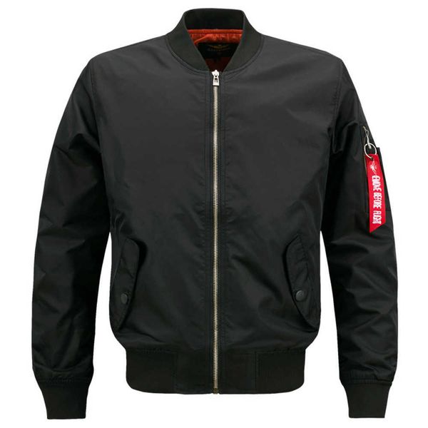 

fat guy large sports casual stand collar air force one pilot men's jacket{category}, Black;brown