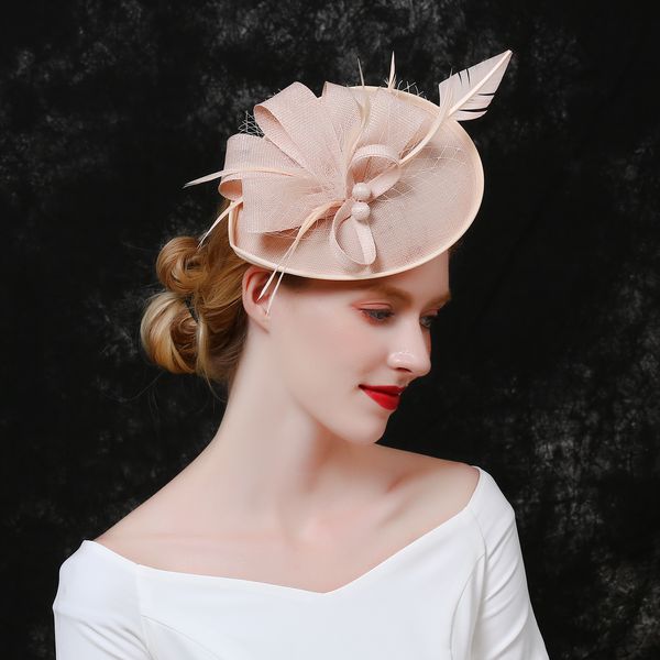 

beret's fascinator hat imitation sinamay feather tea party pillbox flower derby 230512, Blue;gray