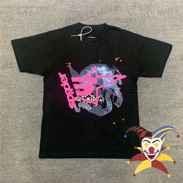 

men's t-shirts 2022ss young thug sp5der 555555 t-shirt men women puff print spider web pattern t shirt tees t230512, White;black