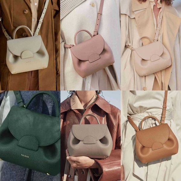 

bags polene paris numero un one nano handbags taupe textured leather trio camel tote designer women shoulder messenger luxury crossbody bag