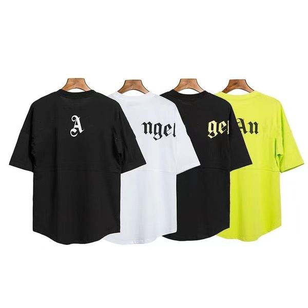 

2023 pa summer mens palm t shirt man womens trend tees letters print clothing street shorts sleeve 21 colors hip hop angle clothes asian siz, White;black