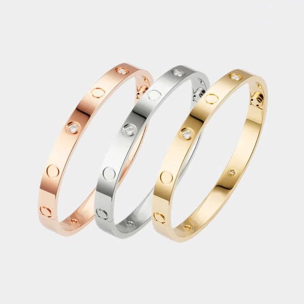 

love screw bracelet mens bangle designer bracelets for women silver bracelet luxury jewelry titanium steel gold-plated never fade not, Black