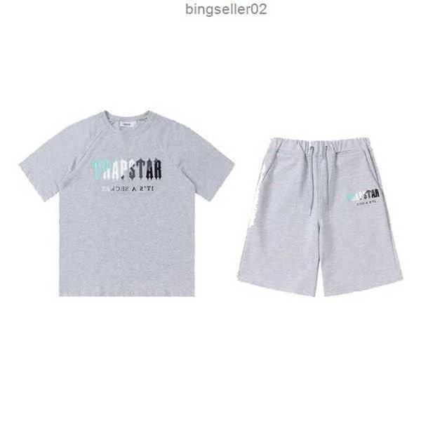 

men's t shirts cotton clothes short set summer men trapstar londonr shooters women embroidered bottom tracksuit clothingsxt3, Gray