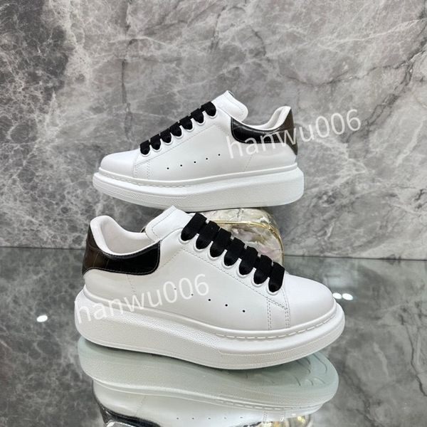 

new luxury designer shoes mens womens white luxury designer sneaker lace up genuine leather sneakers fashion women casual designer sneaker20, Black
