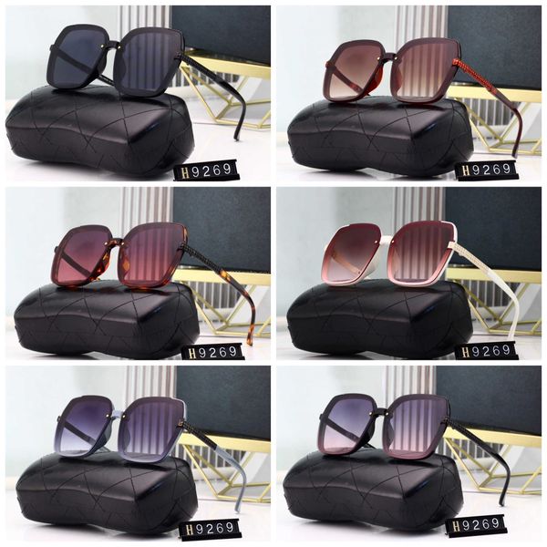 

luxury polarized sunglasses with designer eyewear frames for men and women vintage metal sun glasses 6 colors available with box model 9269, White;black