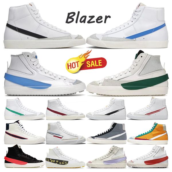 

2023 blazer mid 77 vintage jumbo casual shoes mens women blazers og black white red indigo pine green summit arctic punch sail gum trainers