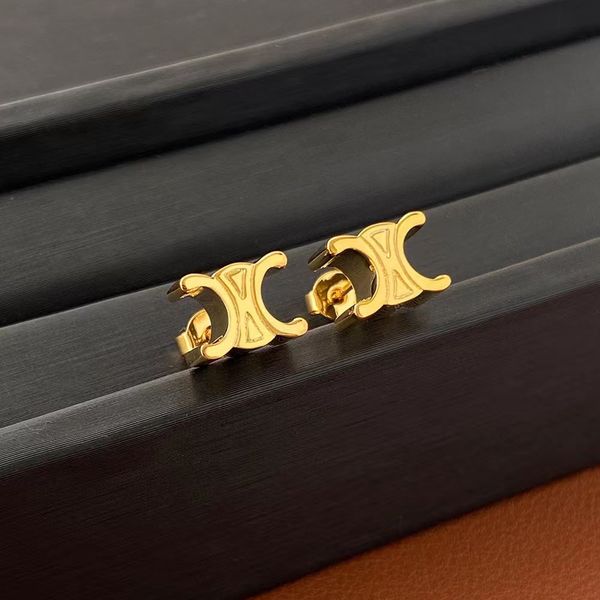 

2023 fashion designer new luxury classic size women's earrings party gift, Golden