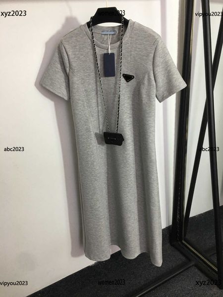 

woman designer dress solid color short sleeve dress size s-l chain waist pack decoration skirts new arrival may08, Black;gray
