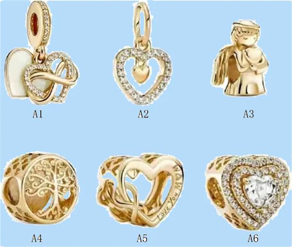 

925 silver beads charms fit pandora charm love gold angel love style tree of life beads, Black