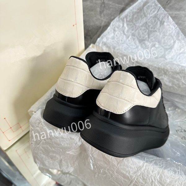 

2023mens luxury designer sneaker lace up genuine leather sneakers fashion women casual designer sneaker, Black