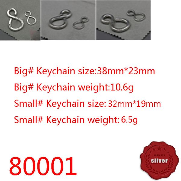 

80001 s925 sterling silver keychain head jewelry pendant creative high range waist hanging keyring cross flower letter s simple punk hip hop, Slivery;golden