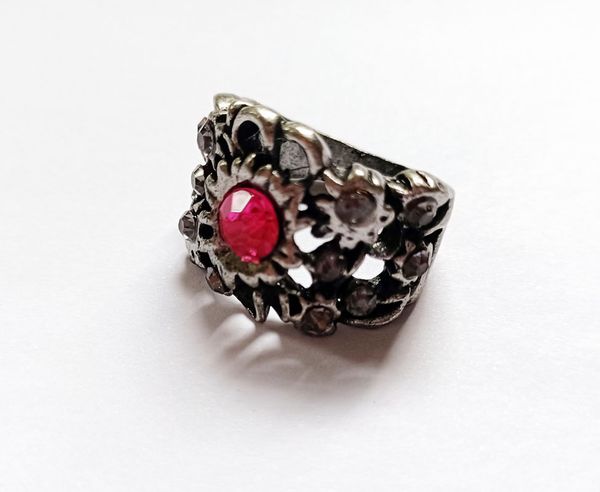 

fashion jewelry retro hollow out flower finger ring for women ring, Silver