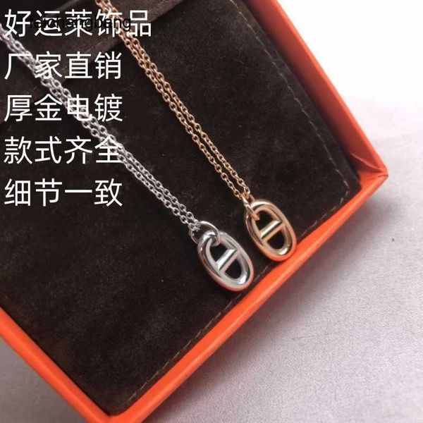 

h ermes designer necklace seiko s925 silver glossy pig nose ear stud set with luxury and design, Black