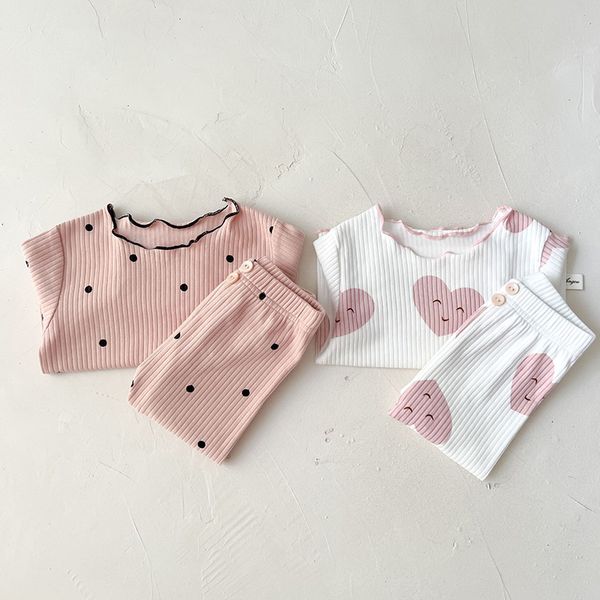 

pajamas 0-36m ribbed baby clothing set pit strip baby boy girl clothes cotton long sleeve baby pajamas suit cute baby fashion clothing 23051, Blue;red