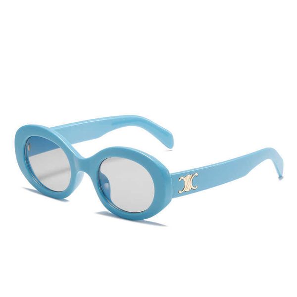 

frames 2022 new tiktok online fashion women's oval walk show sunglasses personality wide feet trend men, White;black