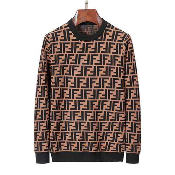 

european autumn and winter male designer crewneck sweater geometric letters long-sleeved business casual trend light luxury warm sweater siz, White;black