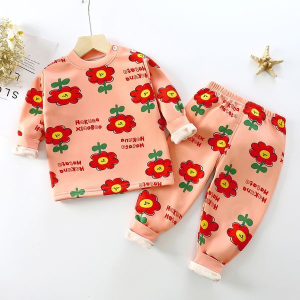 

pajamas children's thermal underwear winter pajamas sets for kids warm boys sleepwear girls pijama sets baby night christmas clothes 23, Blue;red