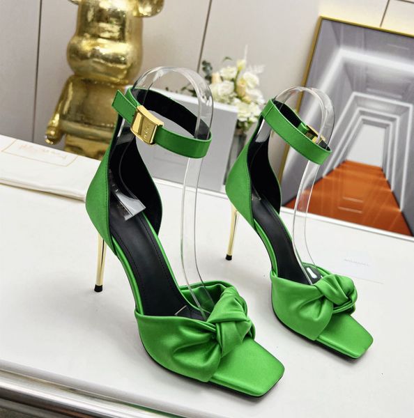 

sandals designer summer satin stiletto sandals peep-toe fashion elegant banquet comfortable sandals factory shoe gift box packaging, Black