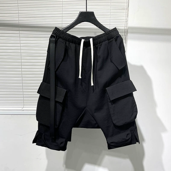 

men's shorts owen seak men casual harem cotton gothic men's clothing sweatpants summer women knee length loose black short size xl, White;black