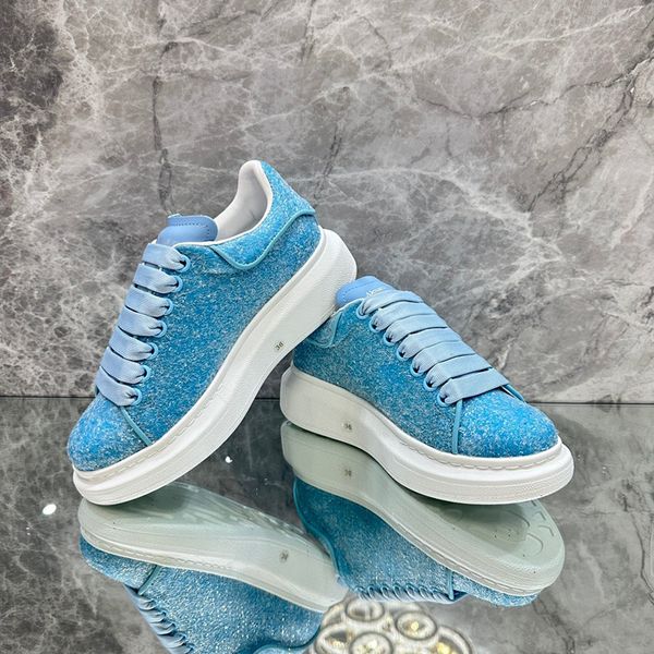 

designer woman shoe leather lace up men fashion platform sneakers white black mens womens casual shoes 0426