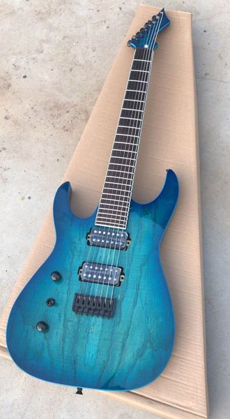

in the blue explosion of the new left hand 7-string electric guitar