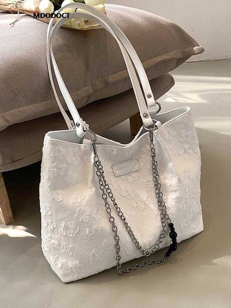 

large capacity canvas 2023 new ladies handbags luxury design for women chain class work tote summer casual fashion shoulder bags 230512