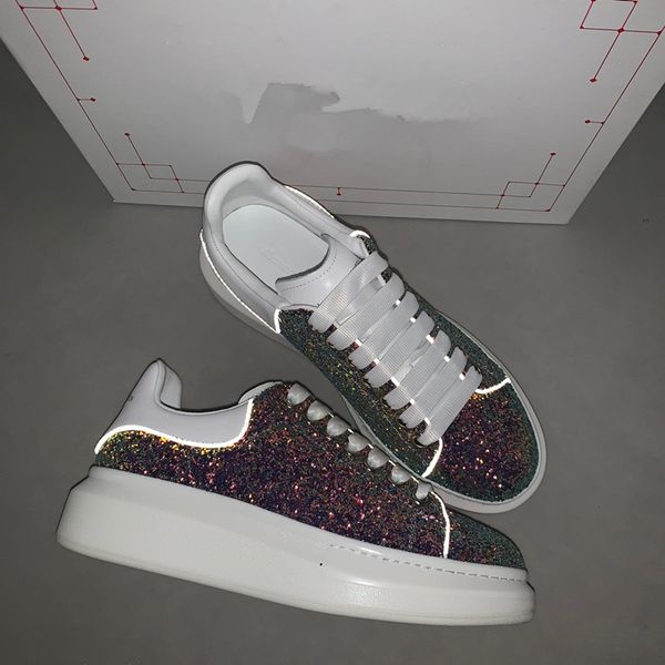 

new luxury men womens fashion shoes lace-up flat platform designer sneaker black genuine leather 0426