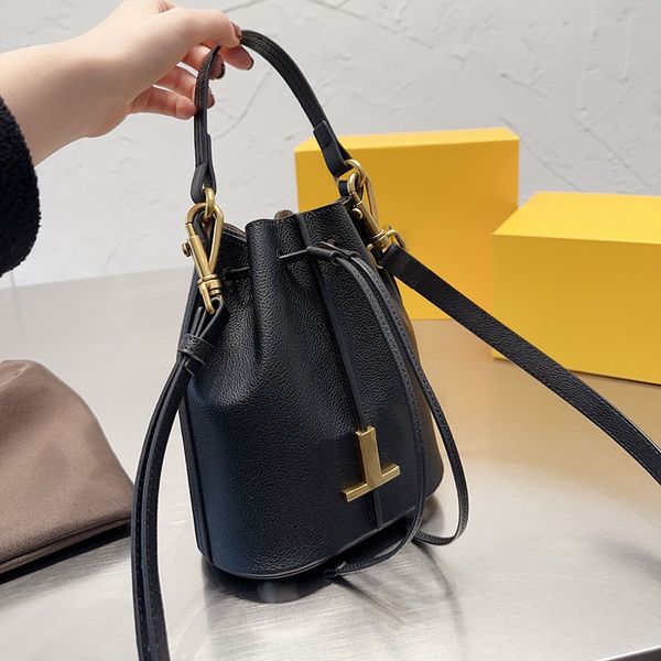 

luxury designer bag mini bucket bag 4 colour crossbody shoulder bags handbag women's fashion leather handbags removable shoulders strap