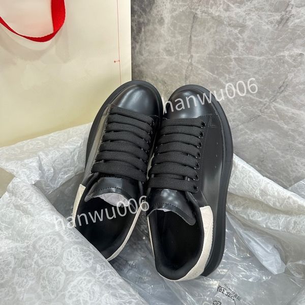 

new mens luxury designer sneaker lace up genuine leather sneakers fashion women casual designer sneaker2023, Black